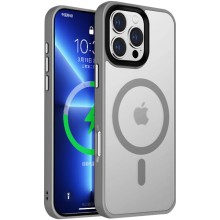 TPU+PC чехол Metal Buttons with MagSafe Colorful для Apple iPhone 16 Pro Max (6.9") – Серый