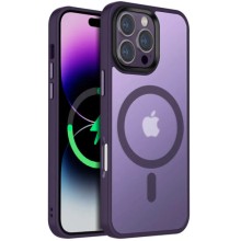 TPU+PC чохол Metal Buttons with MagSafe Colorful для Apple iPhone 16 Pro Max (6.9") (Темно-фіолетовий)