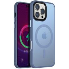TPU+PC чохол Metal Buttons with MagSafe Colorful для Apple iPhone 16 Pro Max (6.9") (Блакитний)