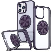 TPU+PC чехол Metal Ring with MagSafe для Apple iPhone 16 Pro Max (6.9") (Темно-Фиолетовый)