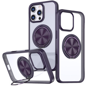 TPU+PC чехол Metal Ring with MagSafe для Apple iPhone 16 Pro Max (6.9") (Темно-Фиолетовый)