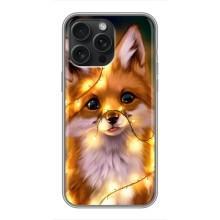 Чехлы с картинкой Лисички для iPhone 16 Pro Max (VPrint) (Лисичка в гирляндах)