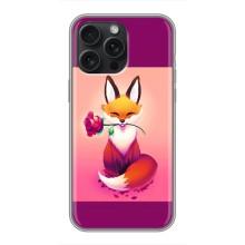 Чехлы с картинкой Лисички для iPhone 16 Pro Max (VPrint) (Лисичка с розочкой)