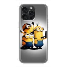 Чехол для Ребёнка на Айфон 16 Про Макс (VPrint) – Три миньона