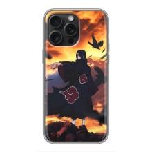 Чехол Итачи Учиха дляАйфон 16 Про Макс (AlphaPrint) – Итачи с воронами