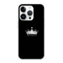 Чехол (Корона на чёрном фоне) для Айфон 16 Про Макс – Белая корона