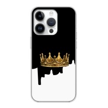 Чехол (Корона на чёрном фоне) для Айфон 16 Про Макс (Золотая корона)