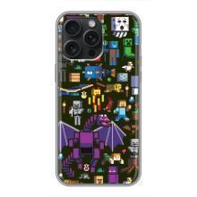 Чехол Майнкрафт на iPhone 16 Pro Max (AlphaPrint) Minecraft (Коллаж Майнкрафт)
