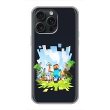 Чехол Майнкрафт на iPhone 16 Pro Max (AlphaPrint) Minecraft (персонажи Minecraft)