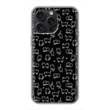Чехол на тематику: Коты для iPhone 16 Pro Max – Котики на черном