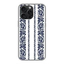Силиконовый Чехол на iPhone 16 Pro Max с картинкой Вышиванки – Синяя вышиванка