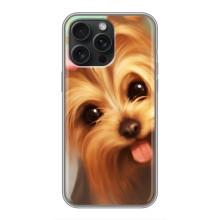 Чехол (ТПУ) Милые собачки для iPhone 16 Pro Max – Йоршенский терьер