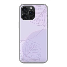 Чохол квітковий дизайн для iPhone 16 Pro Max – Монстера фіолетова
