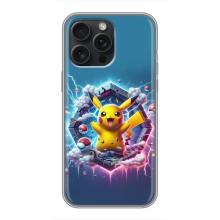Чохол з Пікачу на iPhone 16 Pro Max – Лого Пікачу