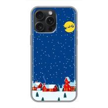 Силиконовый бампер на рождество для iPhone 16 Pro Max – Город в снегу
