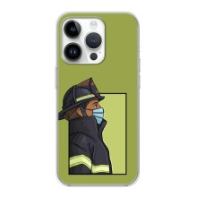 Силиконовый бампер (Работники) на iPhone 16 Pro Max (Пожарник)