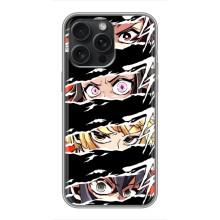 Силиконовые чехлы с глазами Anime для Айфон 16 Про Макс – Глаза на чорном
