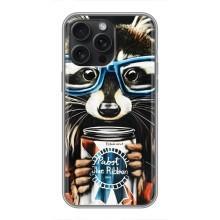 Силиконовый Чехол с Енотами на iPhone 16 Pro Max – Енот в очках