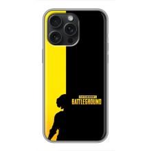 Чохол (TPU) з картинкою "Лого Пабг" на Айфон 16 Про Макс (Battlegrounds)