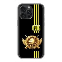 Чохол (TPU) з картинкою "Лого Пабг" на Айфон 16 Про Макс (Логотип PUPG)