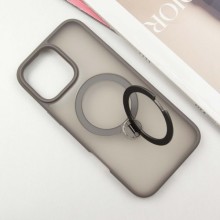 TPU+PC чехол Metal Buttons with MagSafe Colorful HQ Ring для Apple iPhone 16 Pro (6.3") – Grey