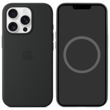 Чохол Silicone case (AAA) full with Magsafe and Animation для Apple iPhone 16 Pro (6.3") – Black