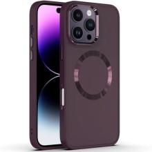 TPU чохол Bonbon Metal Style with MagSafe для Apple iPhone 16 Pro (6.3") – Бордовий