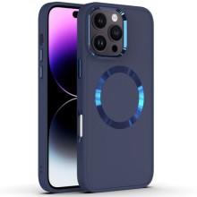 TPU чохол Bonbon Metal Style with MagSafe для Apple iPhone 16 Pro (6.3") – Синій