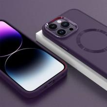 TPU чохол Bonbon Metal Style with MagSafe для Apple iPhone 16 Pro (6.3") – Фіолетовий