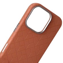 Шкіряний чохол Carved with MagSafe для Apple iPhone 16 Pro (6.3") – Помаранчевий