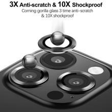 Захисне скло Metal Classic на камеру (у упак.) для Apple iPhone 16 Pro (6.3") / 16 Pro Max (6.9") – Чорний