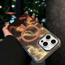 Чехол TPU Shiny Mountain (MagFit) для Apple iPhone 16 Pro (6.3") – Коричневый
