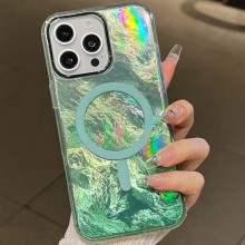 Чехол TPU Shiny Mountain (MagFit) для Apple iPhone 16 Pro (6.3") – Зеленый