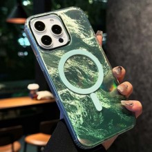 Чехол TPU Shiny Mountain (MagFit) для Apple iPhone 16 Pro (6.3") – Зеленый