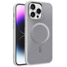 Чохол TPU+PC Carbon Mirage with MagSafe для Apple iPhone 16 Pro (6.3") – Сірий