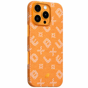 TPU+PC чохол Blueo Gilded Tactile Woven with MagSafe для Apple iPhone 16 Pro (6.3") – Помаранчевий