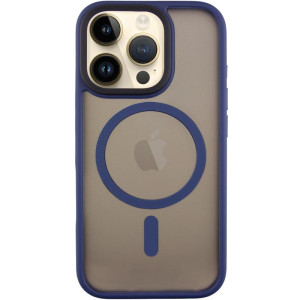 TPU+PC чехол Metal Buttons with MagSafe для Apple iPhone 16 Pro (6.3") (Синий)