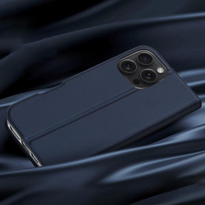 Чехол-книжка Dux Ducis с карманом для визиток для Apple iPhone 16 Pro (6.3") – Синий