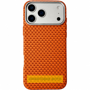 Чехол TPU+PC KVZV Triangular Pattern with Magnetic Fit для Apple iPhone 16 Pro (6.3") – Оранжевый