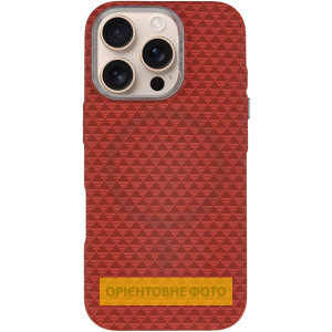 Чохол TPU+PC KVZV Triangular Pattern with Magnetic Fit для Apple iPhone 16 Pro (6.3") – Червоний