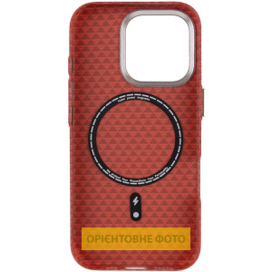 Чохол TPU+PC KVZV Triangular Pattern with Magnetic Fit для Apple iPhone 16 Pro (6.3") – Червоний