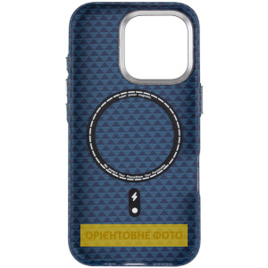 Чохол TPU+PC KVZV Triangular Pattern with Magnetic Fit для Apple iPhone 16 Pro (6.3") – Blue