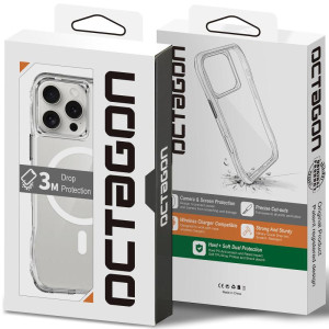 Чохол TPU Space Octagon with Magnetic Fit для Apple iPhone 16 Pro (6.3") – Прозорий