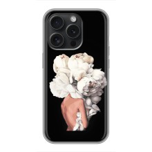 Чехлы (ART) Цветы на iPhone 16 Pro (VPrint) (Белые цветы)