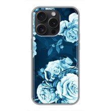 Чехлы (ART) Цветы на iPhone 16 Pro (VPrint) (Голубые Бутоны)