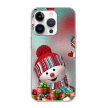 Чехлы на Новый Год iPhone 16 Pro – Снеговик в шапке
