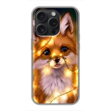Чехлы с картинкой Лисички для iPhone 16 Pro (VPrint) (Лисичка в гирляндах)