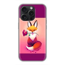 Чехлы с картинкой Лисички для iPhone 16 Pro (VPrint) (Лисичка с розочкой)