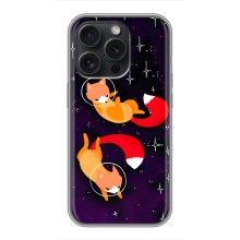 Чехлы с картинкой Лисички для iPhone 16 Pro (VPrint) (Лисички космонавты)