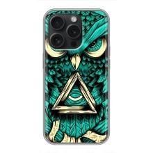 Чохли з принтом СОВИ для iPhone 16 Pro – Зелена сова